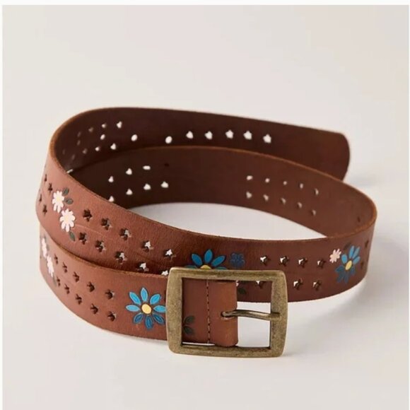 Free People NWT Eye Candy Leather Belt size M /L
